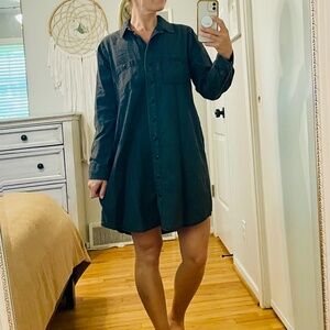 Madewell Vintage Washed Denim Dress- Long Sleeves, Button Front